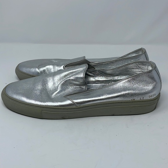 Achilles Silver Slip On Sneakers - Picture 1 of 5